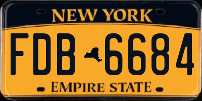NY license plate FDB6684