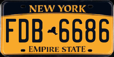 NY license plate FDB6686