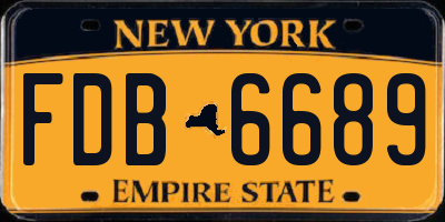 NY license plate FDB6689