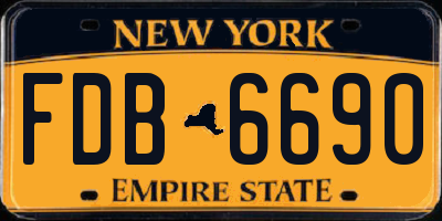 NY license plate FDB6690