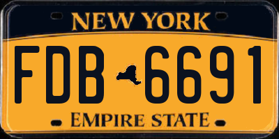 NY license plate FDB6691