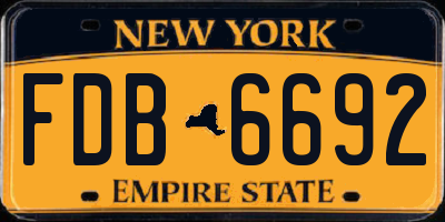 NY license plate FDB6692
