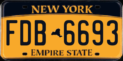 NY license plate FDB6693