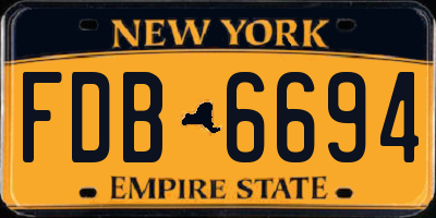 NY license plate FDB6694