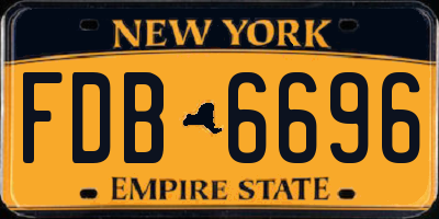 NY license plate FDB6696