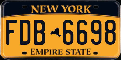 NY license plate FDB6698