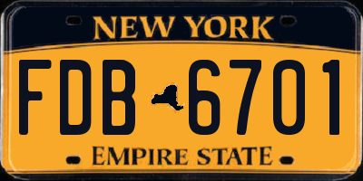 NY license plate FDB6701