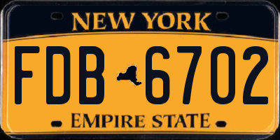 NY license plate FDB6702