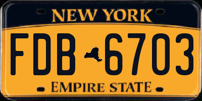 NY license plate FDB6703