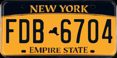 NY license plate FDB6704