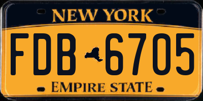 NY license plate FDB6705