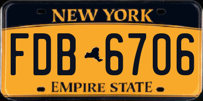 NY license plate FDB6706