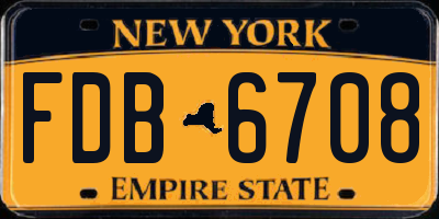 NY license plate FDB6708