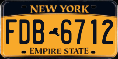 NY license plate FDB6712