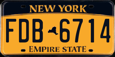 NY license plate FDB6714