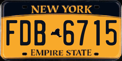 NY license plate FDB6715