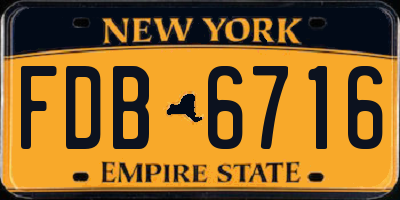 NY license plate FDB6716