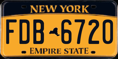 NY license plate FDB6720