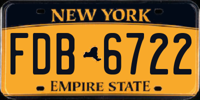 NY license plate FDB6722