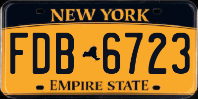 NY license plate FDB6723