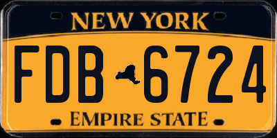 NY license plate FDB6724