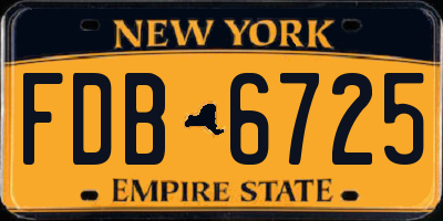 NY license plate FDB6725