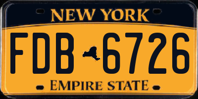 NY license plate FDB6726