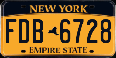 NY license plate FDB6728
