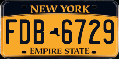 NY license plate FDB6729