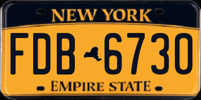 NY license plate FDB6730