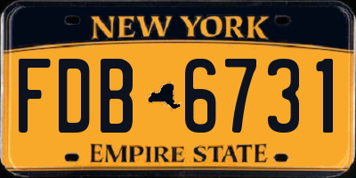 NY license plate FDB6731
