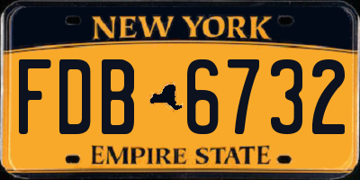 NY license plate FDB6732