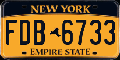 NY license plate FDB6733