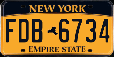 NY license plate FDB6734