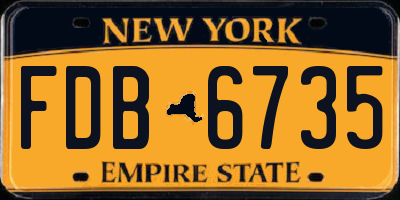 NY license plate FDB6735