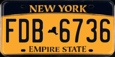 NY license plate FDB6736