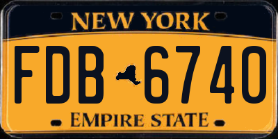 NY license plate FDB6740