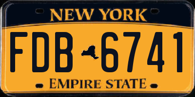 NY license plate FDB6741