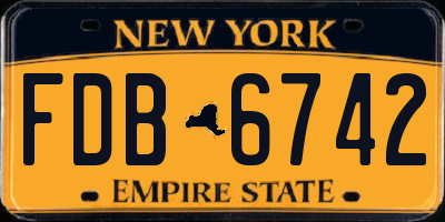 NY license plate FDB6742