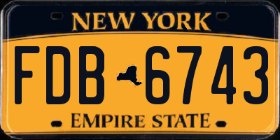 NY license plate FDB6743