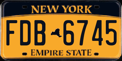 NY license plate FDB6745