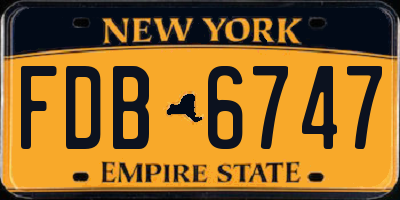 NY license plate FDB6747