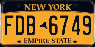 NY license plate FDB6749