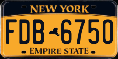 NY license plate FDB6750