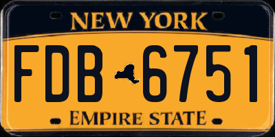 NY license plate FDB6751
