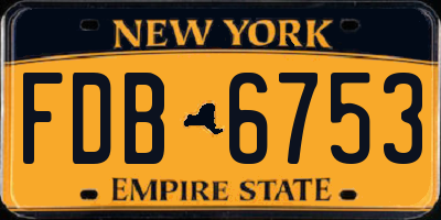 NY license plate FDB6753