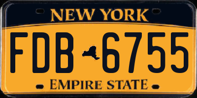 NY license plate FDB6755