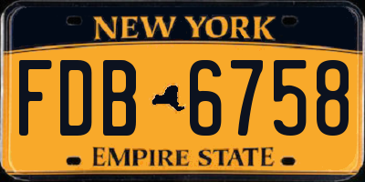 NY license plate FDB6758