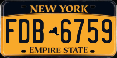 NY license plate FDB6759