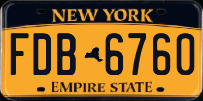 NY license plate FDB6760